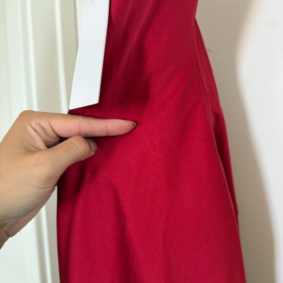 NWT! Astr the Label Gaia Cowl Neck Satin Midi dress sz XS event cocktail flaws - Picture 12 of 16